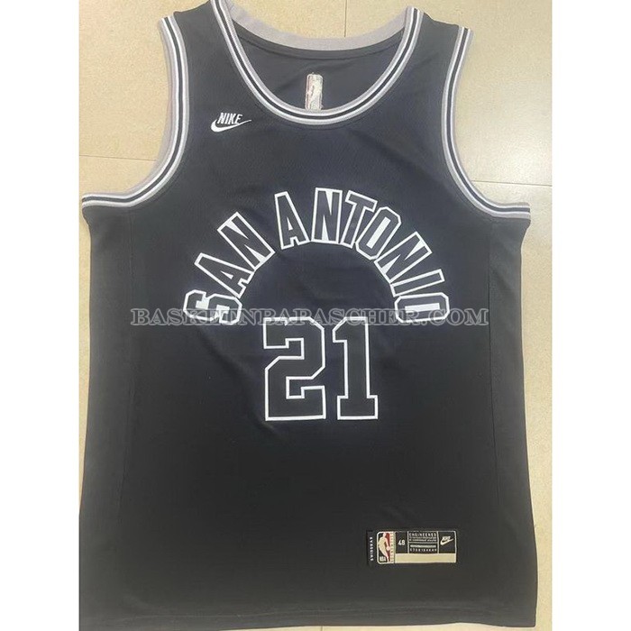 Maillot San Antonio Spurs Tim Duncan NO 21 Statement 2022-23 Noir